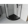 Mexen Rio полукръгла душ кабина 80 x 80 см, матирана, черна + корито Flat, черно