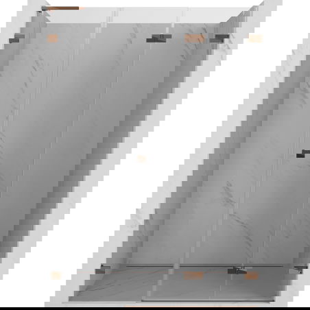 Mexen Lunar-F L сгъваеми душ врати, десни 135 см, прозрачни, розово злато - 836SL-135-050-60-00-P