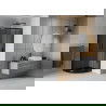 Mexen Rio полукръгла душ кабина 80 x 80 см, графит, черна + поддушник Flat, черен 863-080-080-70-40-4170B