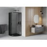 Mexen Rio полукръгла душ кабина 90 x 90 см, графит, черна + тава Flat, черна