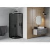 Mexen Rio полукръгла душ кабина 90 x 90 см, графит, черна + тава Flat, черна