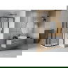 Mexen Rio квадратна душ кабина 70 x 70 см, прозрачна, черна + душ под Flat, бяла - 860-070-070-70-00-4010B