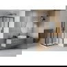 Mexen Rio квадратна душ кабина 70 x 70 см, прозрачна, черна + душ под Flat, бяла - 860-070-070-70-00-4010B