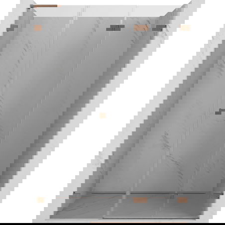 Mexen Lunar-F L сгъваеми душ врата дясна 145 см, прозрачна, четкана мед - 836SL-145-050-65-00-P