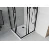 Кабина за душ Mexen Rio квадратна 80 x 80 см, прозрачна, черна + поддържка Flat, бяла - 860-080-080-70-00-4010B