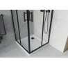 Кабина за душ Mexen Rio квадратна 80 x 80 см, прозрачна, черна + поддържка Flat, бяла - 860-080-080-70-00-4010B