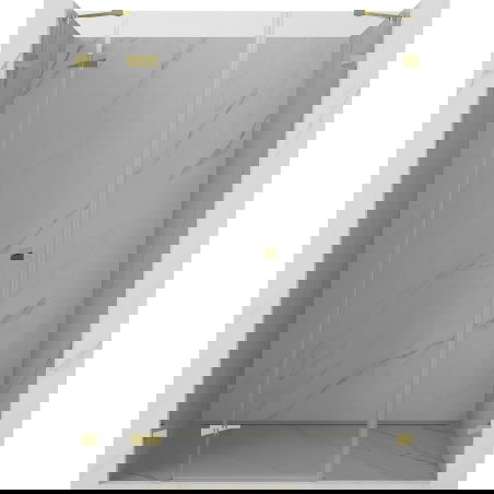 Mexen Lunar врати за душ кабина с отваряеми ляви крила 150 см, прозрачни, златни - 834S-150-050-50-00-L