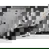 Mexen Lunar-F L сгъваеми душ врати, дясни 140 см, прозрачни, четка Gun Gray - 836SL-140-050-66-00-P