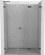 Mexen Lunar-F L сгъваеми душ врати, дясни 140 см, прозрачни, четка Gun Gray - 836SL-140-050-66-00-P