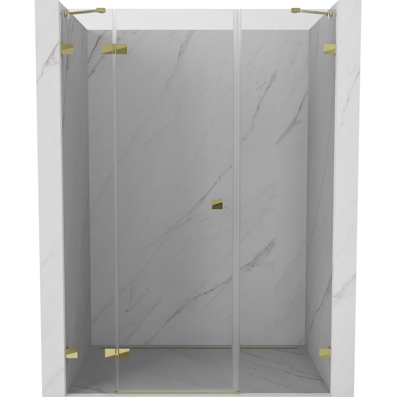 Mexen Lunar ляви врати за душ, 160 cm, прозрачни, златни - 834S-160-050-50-00-L