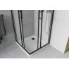 Mexen Rio квадратна душ кабина 80 x 80 см, матирана, черна + корито Flat, бяло