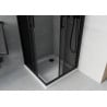 Mexen Rio квадратна душ кабина 80 x 80 см, графит, черна + тава Flat, бяла