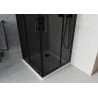 Mexen Rio квадратна душ кабина 80 x 80 см, графит, черна + тава Flat, бяла