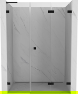 Mexen Lunar-F L сгъваеми душ врати десни 150 см, прозрачни, черни - 836SL-150-050-70-00-P