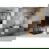 Mexen Rio душ кабина квадратна 80 x 80 см, ивици, черна + душ под Flat, черен - 860-080-080-70-20-4070B