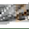 Mexen Rio душ кабина квадратна 80 x 80 см, ивици, черна + душ под Flat, черен - 860-080-080-70-20-4070B
