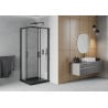 Mexen Rio квадратна душ кабина 90 x 90 см, матирана, черна + Flat поддушово