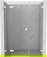 Mexen Lunar L ляви отварящи се душ врати 125 см, прозрачни, бели - 834SL-125-050-20-00-L