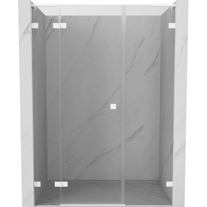 Mexen Lunar L лява душ врата 135 см, прозрачна, бяла - 834SL-135-050-20-00-L