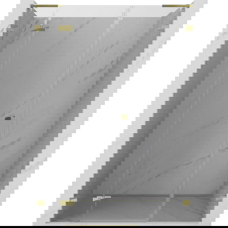 Mexen Lunar L лява отваряема душ врата 120 см, прозрачна, златна - 834SL-120-050-50-00-L