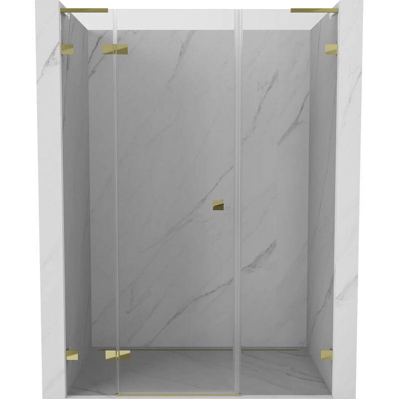 Mexen Lunar L лява отваряема душ врата 135 см, прозрачна, златиста - 834SL-135-050-50-00-L