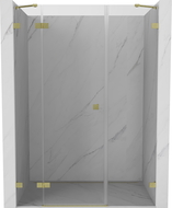 Mexen Lunar лява отваряема душ врата 125 см, прозрачна, златиста сатен - 834S-125-050-55-00-L