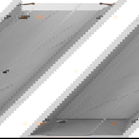 Mexen Lunar лява странична душ кабина 155 см, прозрачна, розово злато - 834S-155-050-60-00-L