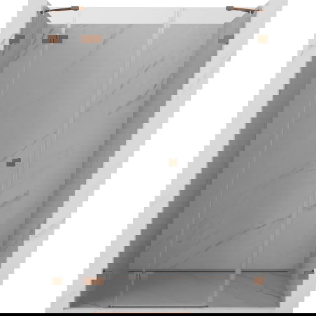 Mexen Lunar душ врати с отваряне наляво 140 см, прозрачни, четкана мед - 834S-140-050-65-00-L