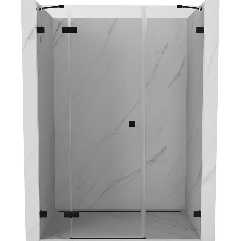 Mexen Lunar ляви душ врати, въртящи, 150 см, прозрачни, черни - 834S-150-050-70-00-L