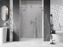 Mexen Lunar душ врати с открехване наляво 125 см, прозрачно, четкан никел - 834S-125-050-97-00-L