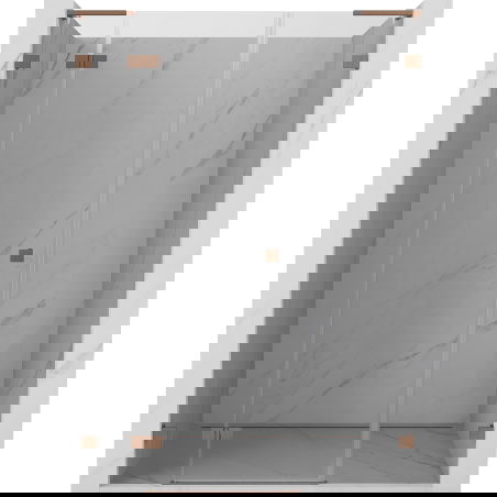 Mexen Lunar L Душ врати с панти ляв 125 см, прозрачни, четкана мед - 834SL-125-050-65-00-L