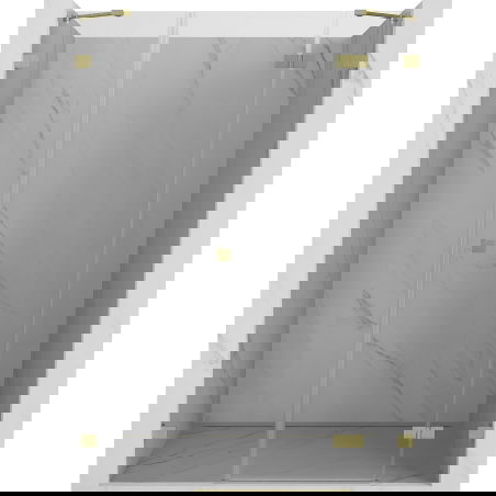 Mexen Lunar душ кабина, дясна, 145 см, прозрачна, четкано златно - 834S-145-050-55-00-P