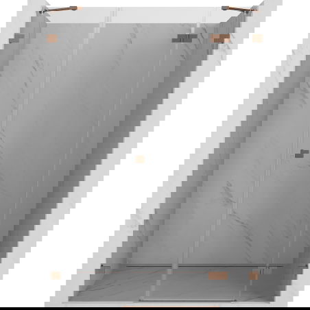 Mexen Lunar душ врати отварящи се навън, дясно 155 см, прозрачен, четкана мед - 834S-155-050-65-00-P