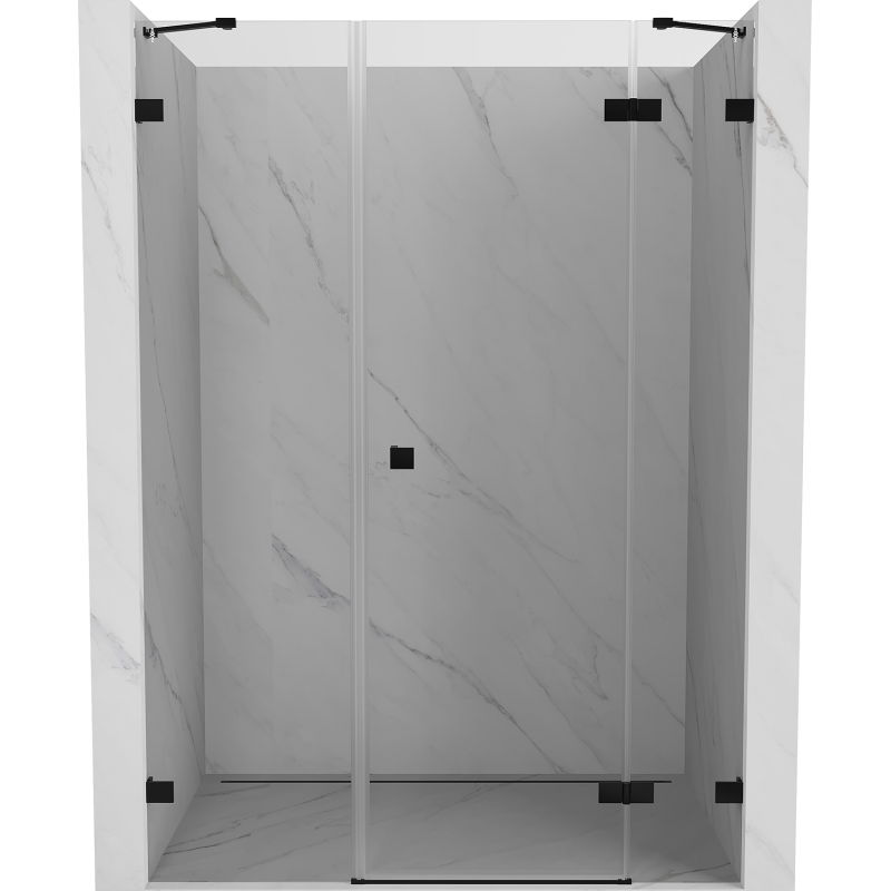 Mexen Lunar душ кабина с отварящи се врати, черна, 160 см, прозрачна - 834S-160-050-70-00-P