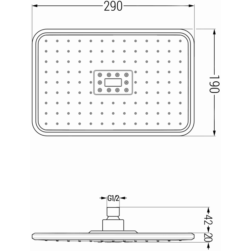 Mexen D-54 душ пита 29x19 см, черна/хром - 79754-71