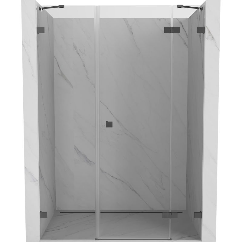 Mexen Lunar душ врата отваряеми десни 125 cm, прозрачни, gun metal - 834S-125-050-95-00-P