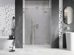 Mexen Lunar врата за душова кабина, отварящи се надясно, 160 см, прозрачни, полиран никел - 834S-160-050-97-00-P