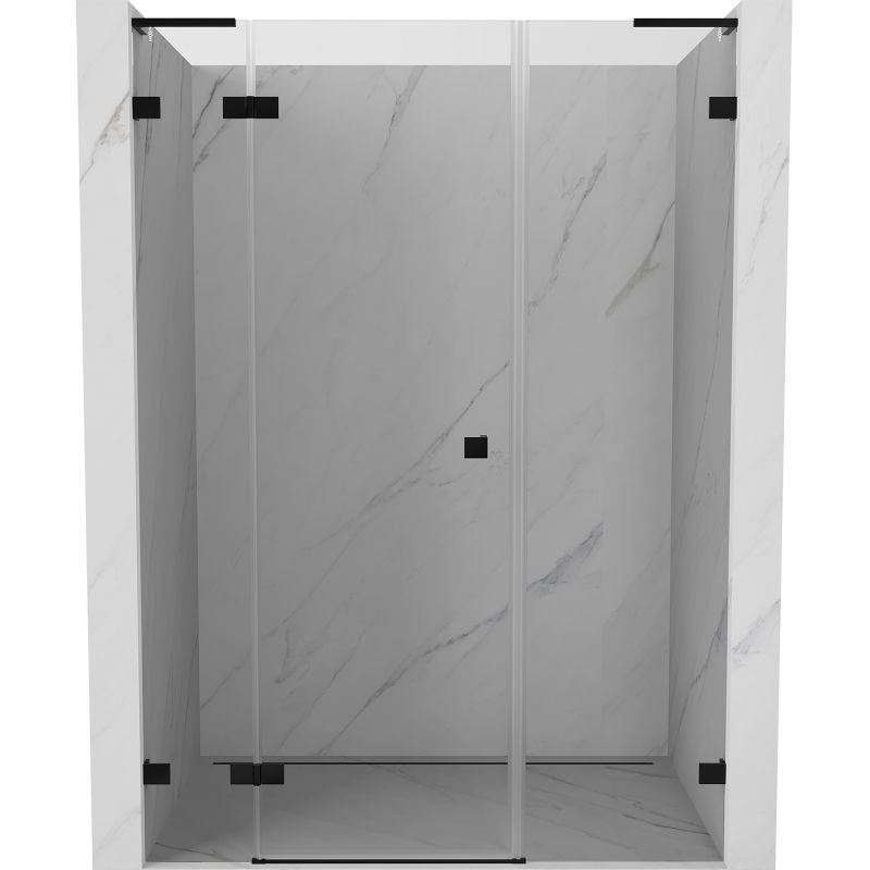 Mexen Lunar L душ врати, леви, 135 см, прозрачни, черни - 834SL-135-050-70-00-L