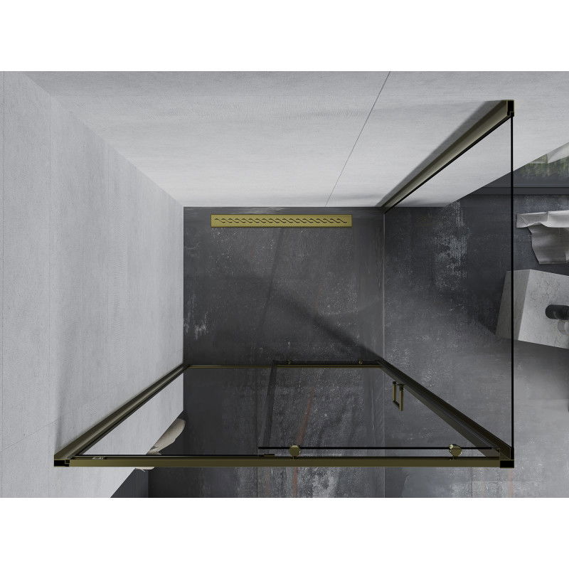 Mexen Apia плъзгаща душ кабина 130 x 90 см, прозрачна, златна - 840-130-090-50-00