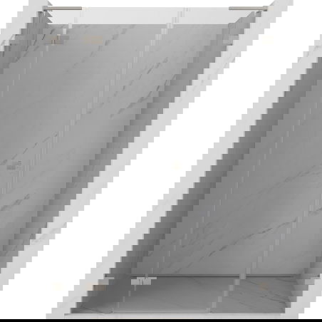 Mexen Lunar L лява душ кабина с отваряща се врата 140 cm, прозрачен, четкаван никел - 834SL-140-050-97-00-L