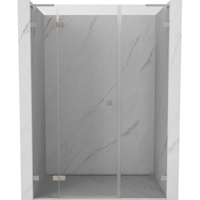 Mexen Lunar L леви душ врати на панти 145 см, прозрачни, матиран никел - 834SL-145-050-97-00-L