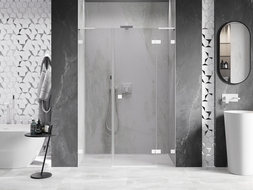 Mexen Lunar L дясна врата за душова кабина 140 см, прозрачна, бяла - 834SL-140-050-20-00-P