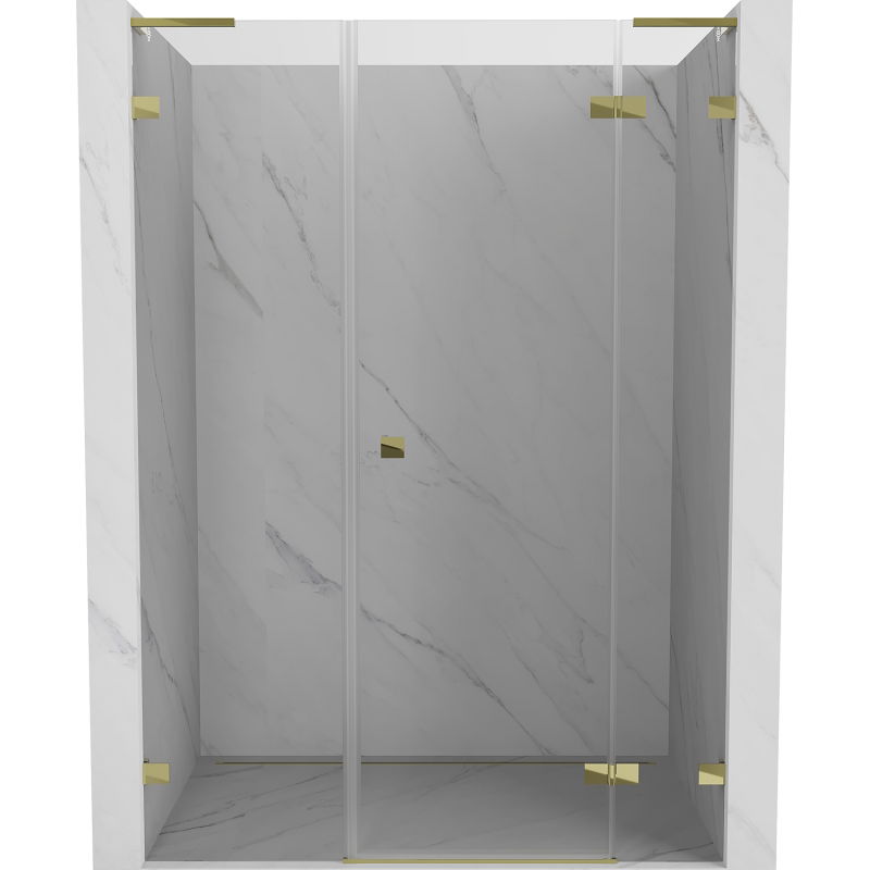 Mexen Lunar L сгъваеми душ врати, дясна страна 140 см, прозрачна, златна - 834SL-140-050-50-00-P