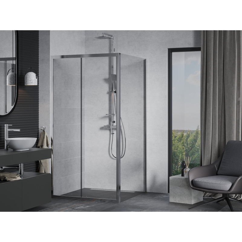 Mexen Apia плъзгаща се душ кабина 100 x 100 см, прозрачна, хром - 840-100-100-01-00