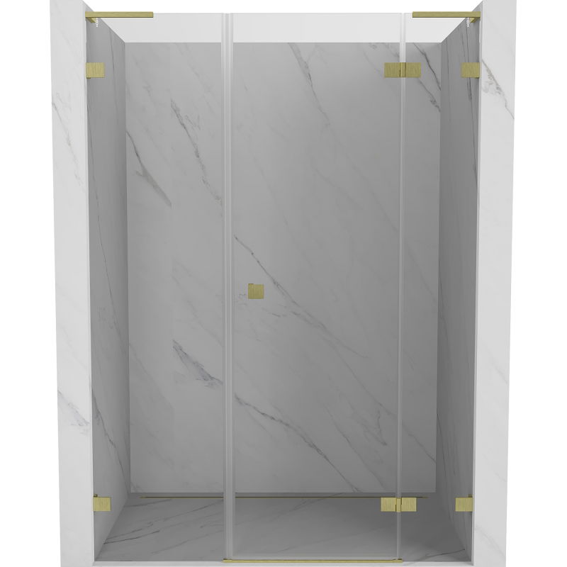 Mexen Lunar L дясна отваряема душ врата 140 см, прозрачна, златна четкано - 834SL-140-050-55-00-P