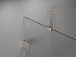 Mexen Lunar двукрилен ляв параван за вана 120 x 150 см, прозрачен, матиран никел - 897-120-100-97-00-L