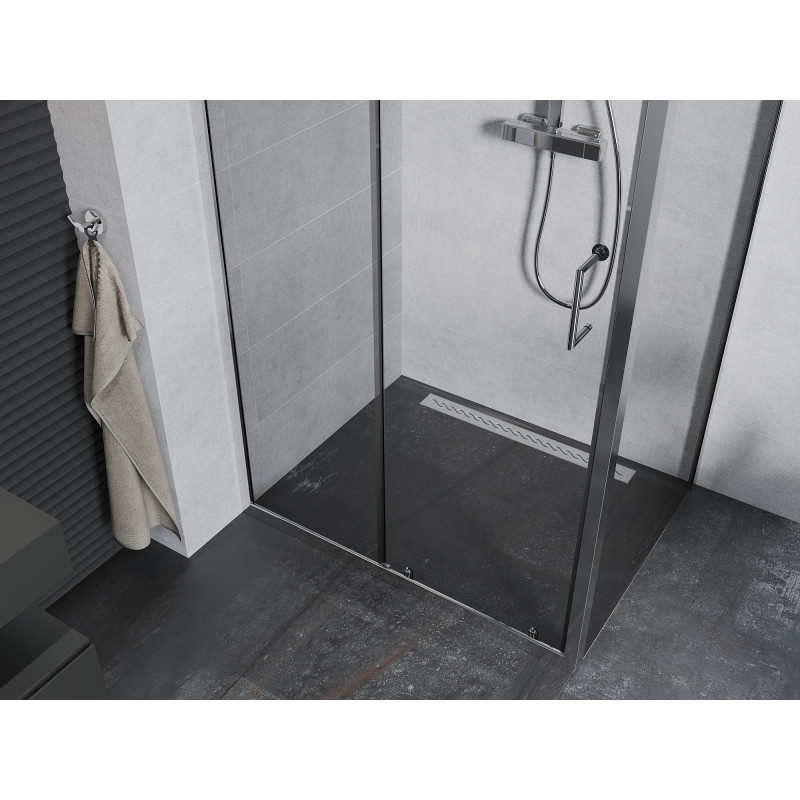 Mexen Apia разтегателна душ кабина 125 x 80 см, прозрачна, хром - 840-125-080-01-00
