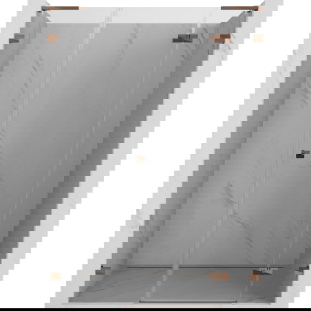 Mexen Lunar L люлеещи се душ врати десни 140 cm, прозрачни, розово злато - 834SL-140-050-60-00-P