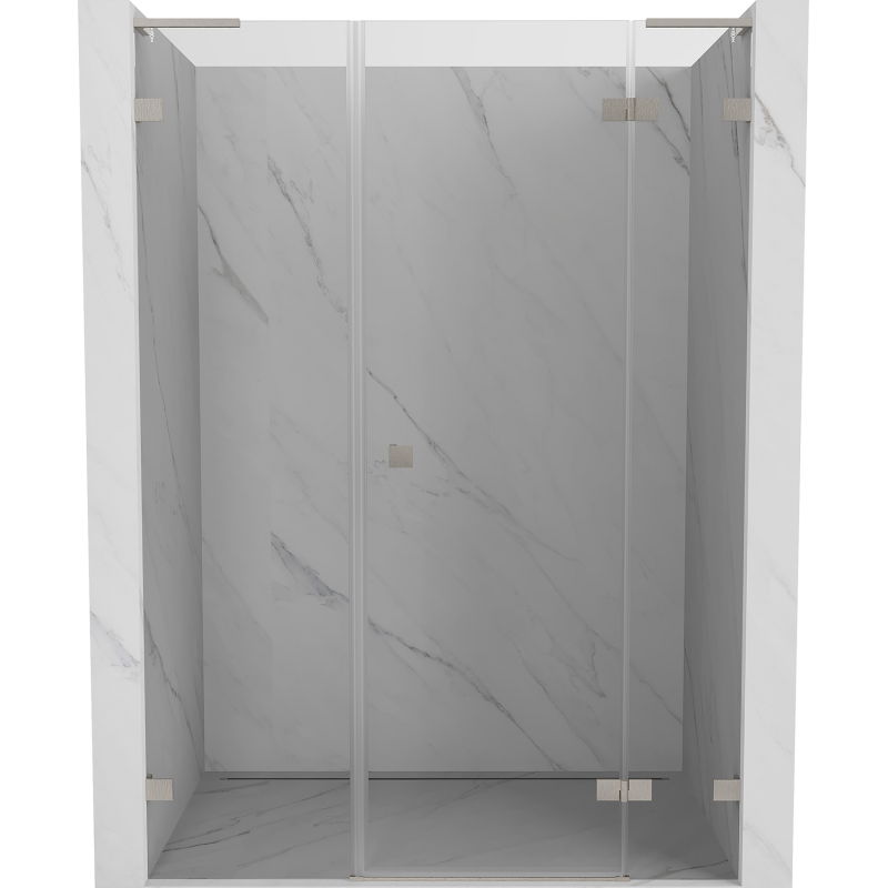 Mexen Lunar L врати за душ кабина, десни, 145 см, прозрачни, четкан никел - 834SL-145-050-97-00-P