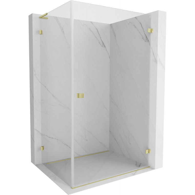 Mexen Lunar-B L душкабина с врата, дясна, 90 x 70 см, прозрачна, златиста четка - 832L-090-070-55-00-P